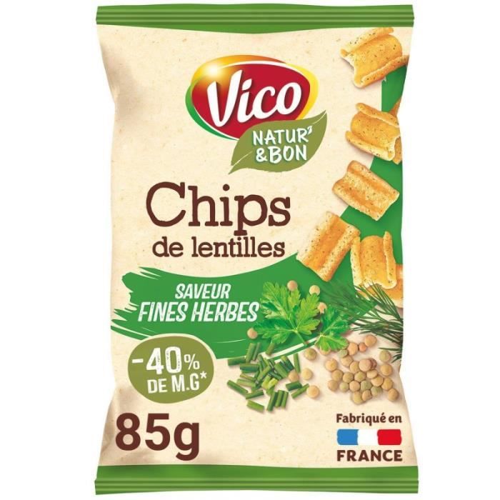 VICO - Chips De Lentilles Fines Herbes 85G - Lot De 4