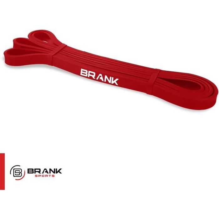 Bande Elastique de sport musculation, crossfit et fitness - Modèle rouge pour Résistance faible de 7 à 11 kg - Marque française