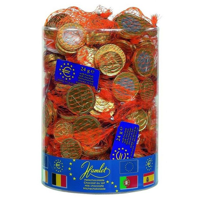 Filets Pièces de monnaie Euro Or Lait 24 Grs Tubo 1.44 Kg