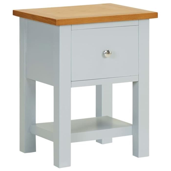 Rui DA® Table de chevet 36x30x47 cm Bois de chêne massif
