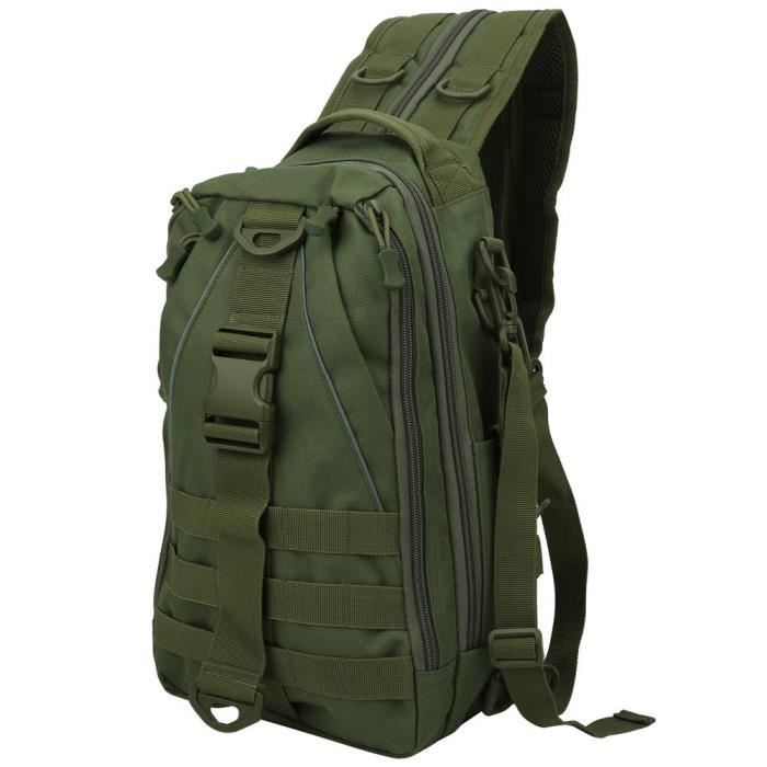 Drfeify Sac d'escalade Sac à dos sac à dos épaule sac de messager pêche alpinisme sac de rangement extérieur leurre(Vert
