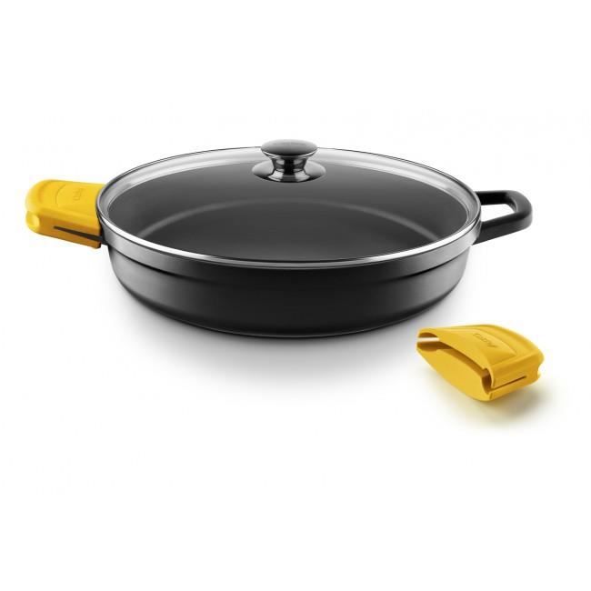 Castey - MIJOTEUSE FONTE D'ALUMINIUM AVEC COUVERCLE YELLOW LINE R40-40 CM