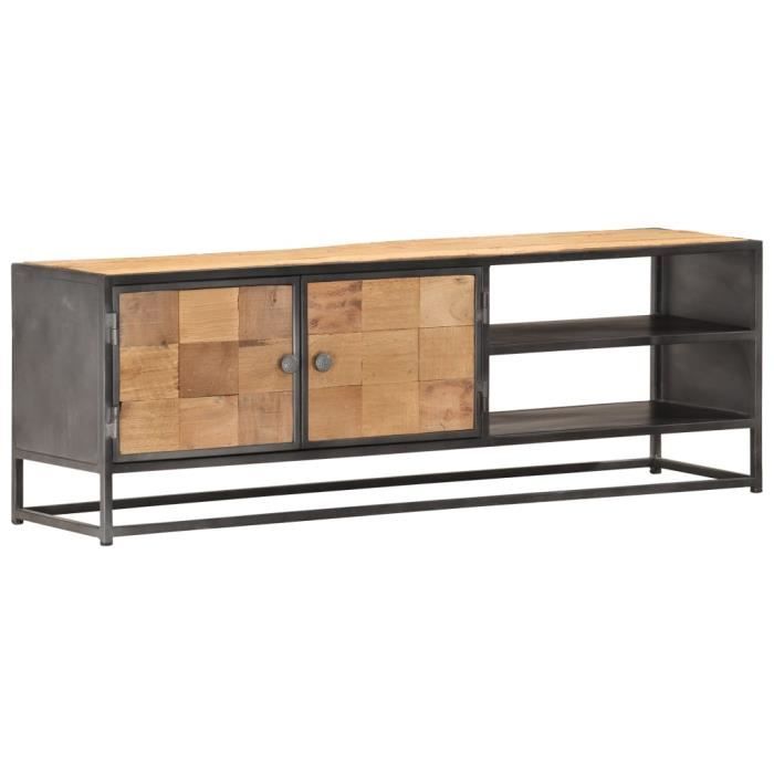 Le Divil Meuble TV 120 x 30 x 40 cm Bois de récupération massif style vintage