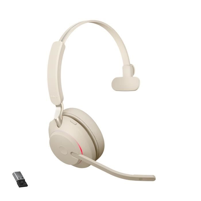Casque Jabra Evolve2 65 - USB-A UC Mono - Beige