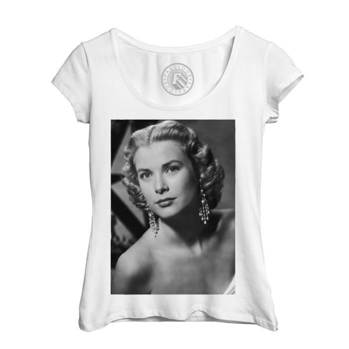 T-Shirt Femme Photo de Star Célébrité Grace Kelly Actrice Vieux Cinéma Original 5