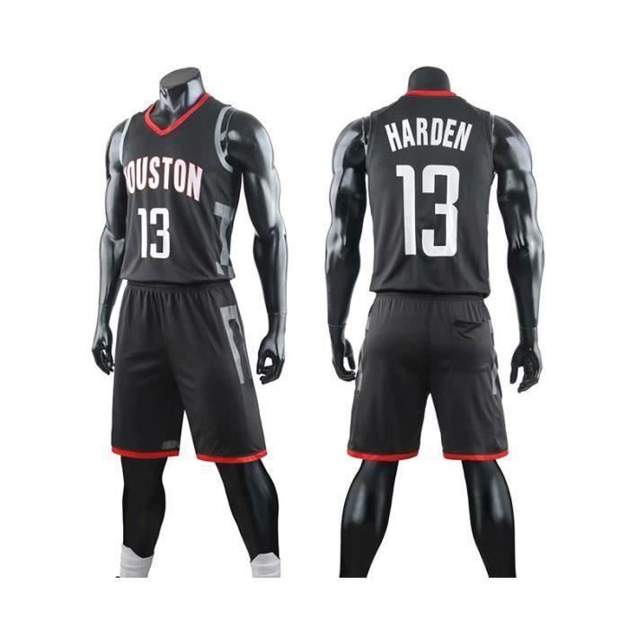 Maillot NBA Star Houston Rockets James Harden, T-Shirt De Basket-Ball pour Hommes Et Shorts De Basketball - Noir