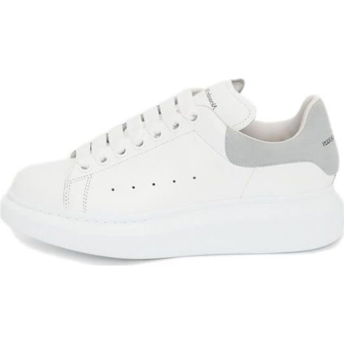 Alexanders Mcqueens MC Femme Homme Basket Chaussur Blanche et Gris Pas Cher