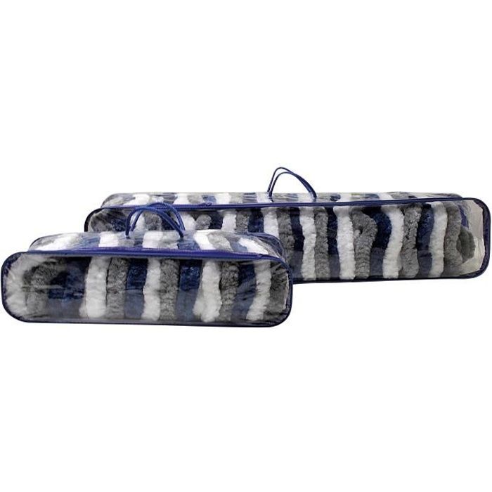 MIDLAND Rideaux de Porte 14 Chenilles Gris et Blanc