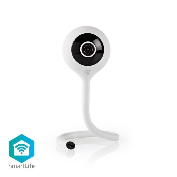Nedis - SmartLife Camera pour intérieur | Wi-Fi | Full HD 1080P | Cloud / microSD | Vision nocturne | Android/ iOS | blanc