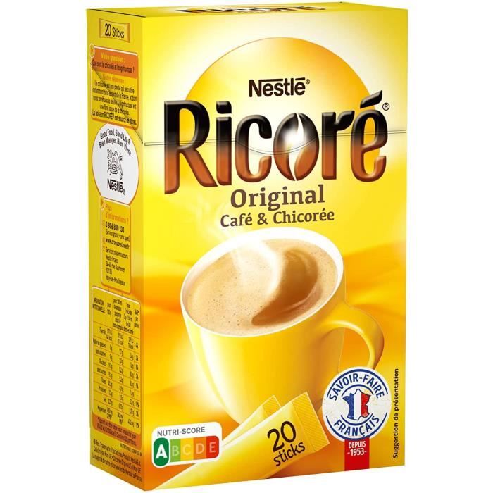 LOT DE 3 - RICORE Original - Substitut de Café - Boîte de 20 Sticks de 3g