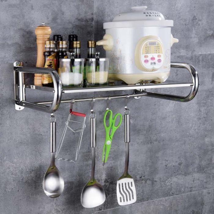 Étagère De Cuisine Murale Support de Four à Micro-ondes Acier Inoxydable 50CM