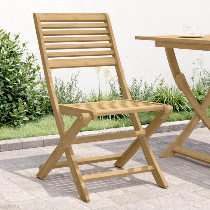 vidaXL Lot de 4 Chaises Pliables de Jardin Sièges avec Dossier Meubles de Patio Terrasse Extérieur Moderne Bois Massif 365740