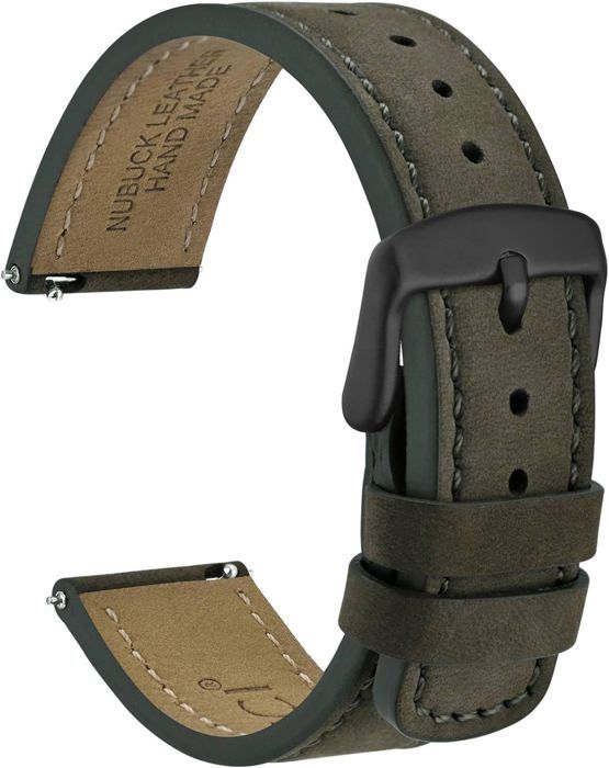 Bracelet De Montre En Cuir Véritable Style Rallye - Libération Rapide, Largeurs 18/20/22mm, Uni