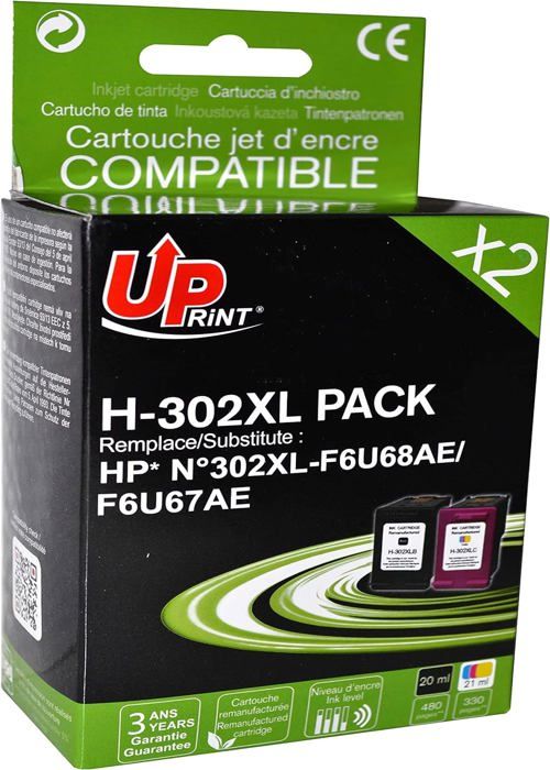 Cartouches D'encre Compatibles HP302/302XL - Lot Pour Imprimantes HP Envy, DeskJet, OfficeJet