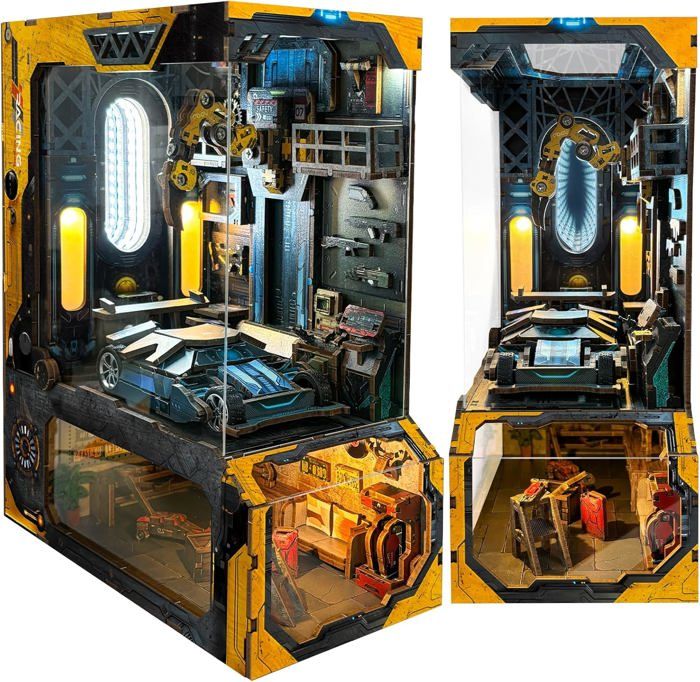 Book Nook Kit DIY Science-Fiction - Avec LED Et Housse - Décoration Bureau Et Bibliothèque