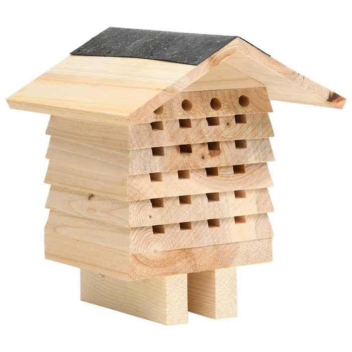 vidaXL Hôtel dAbeilles Maison Insectes Jardin Extérieur Bois de Sapin Massif 314814