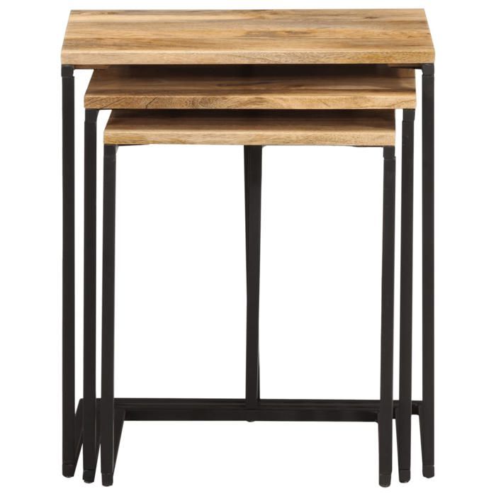 Bon marché * Tables gigognes 3 pcs - SWEETY - bois massif dacacia FR925 Bon marché * Tables gigognes 3 pcs - SWEETY - bois massif dacacia FR925
