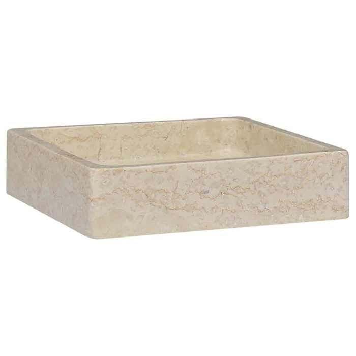 Évier Bassin moderne - Lavabo Crème 40x40x10 cm Marbre - Lavabo de salle de bain à vasque@4748541@