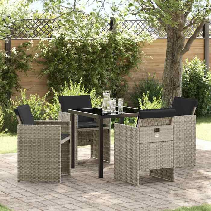 vidaXL Set de jardin 3 pièces en bois d'acacia - vue 3