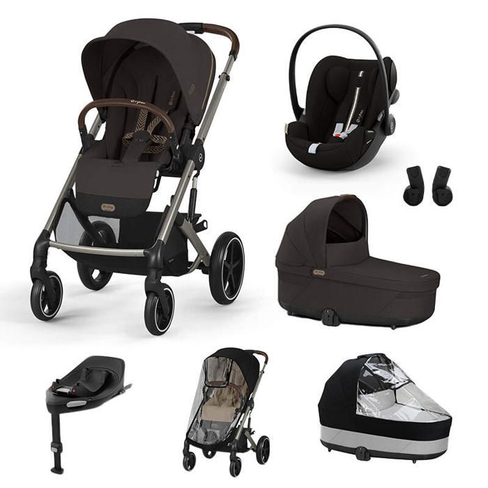 CYBEX - Poussette Trio Balios S Lux + Siège auto Cloud G3 Plus + Nacelle Cot S Lux + Base G3 Set XL Chocolate Brown