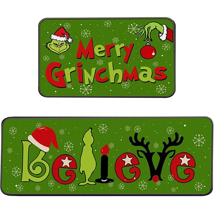 Lot De 2 Tapis De Cuisine Antidérapants,40x60+40x120cm,Absorbe L'eau Et