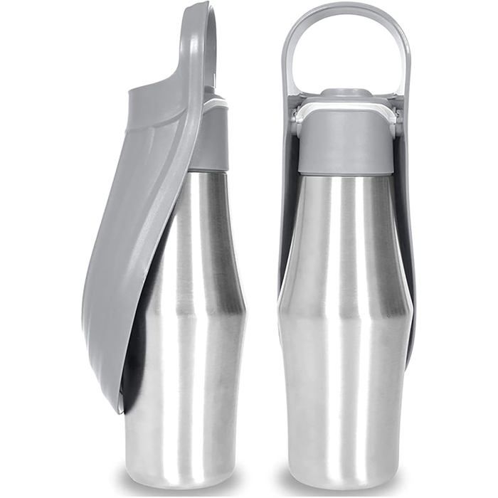 Bouteille deau pour chien - ULISEM - 750ML - Isotherme - Gris