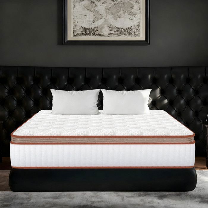 Matelas Hybride 140x200 cm Mémoire de Forme et Mousse RH Fermeté Moyenne Ultra Respirante Sommeil Ergonomique Épais 25cm
