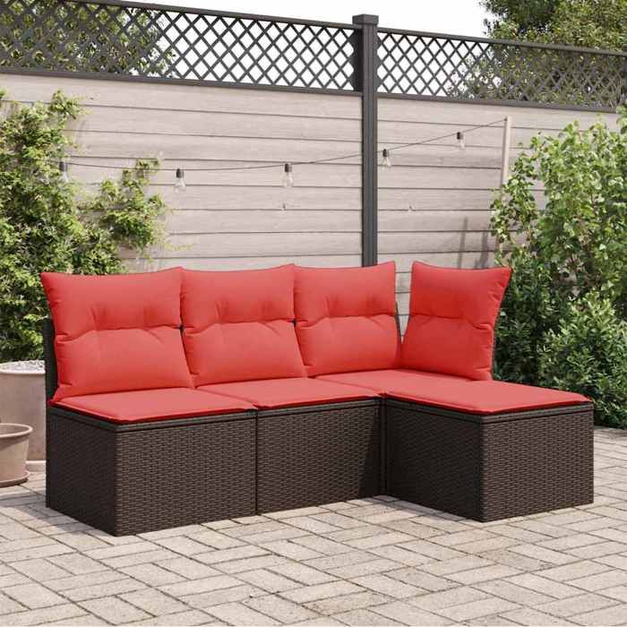 Automne/hiver Marron Tabouret de jardin - résistant aux intempéries - Marron 55x55x37cm polyrotin DEC2416391