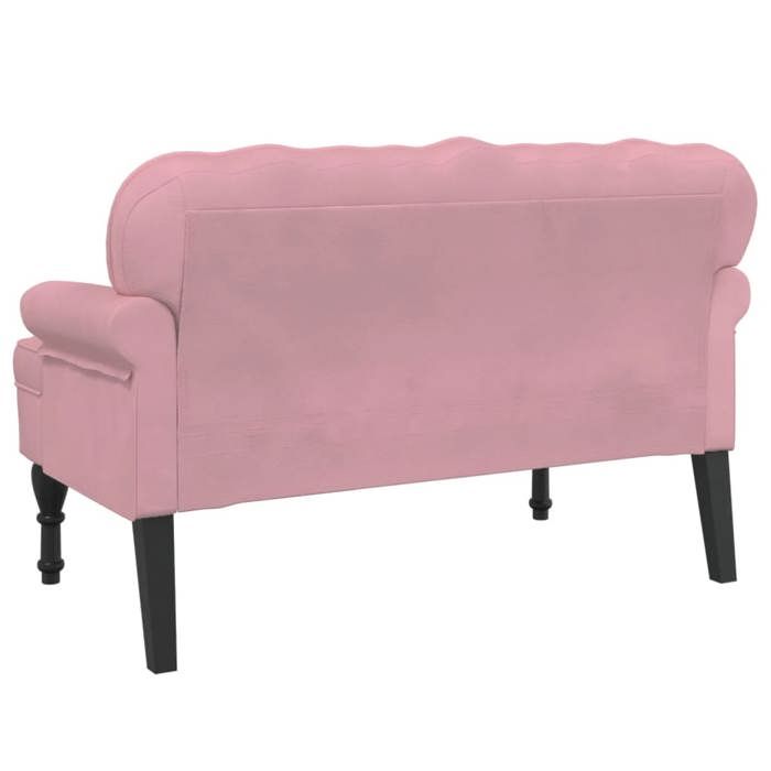 Black Friday Banc salon - JILL - Banquette/Coffre - avec dossier rose 119 5x64 5x75 cm - velours BB347