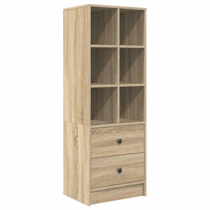 Buffet moderne en bois dingénierie - vidaXL - Chêne Sonoma - 455 x 34 x 127 cm - 2 tiroirs - Grand espace de rangement