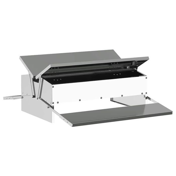 Meilleurs prix pour Mangeoire à pédale pour poules - vidaXL - Argent - 75x53x205 cm - Acier galvanisé - Capacité 10 kg