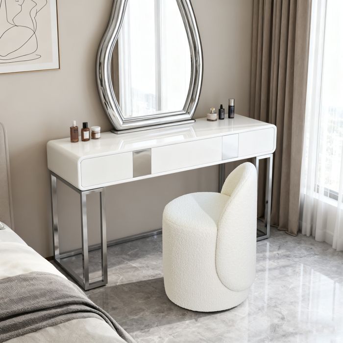 Chaise ronde moderne avec dossier incurvé chaise confortable et douce appartement salon et chambre à coucher