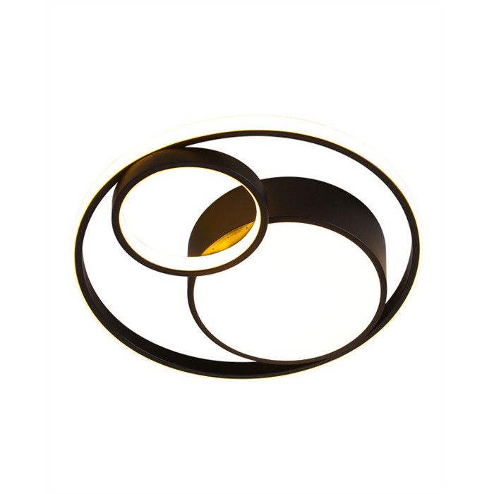 Plafonnier LED 48W -SONOOK® - BlancNoir – Lampe de Plafond Dimmable avec Télécommande – Salon Chambre Salle à Manger