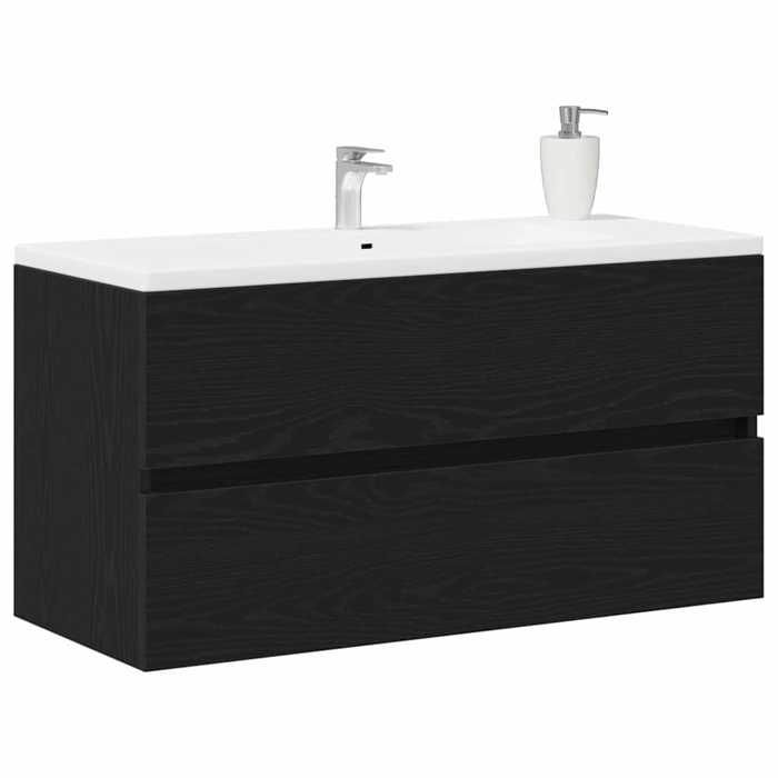 En PromotionCabinet/Armoire de Lavabo - SHIELD - 1 PC - avec stockage - Chêne noir 90 x 385 x 45cm1857817