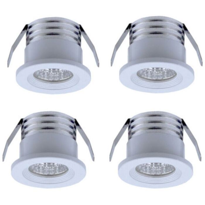 Lot de 4 mini spots LED encastrables 3 W blanc chaud Blanc
