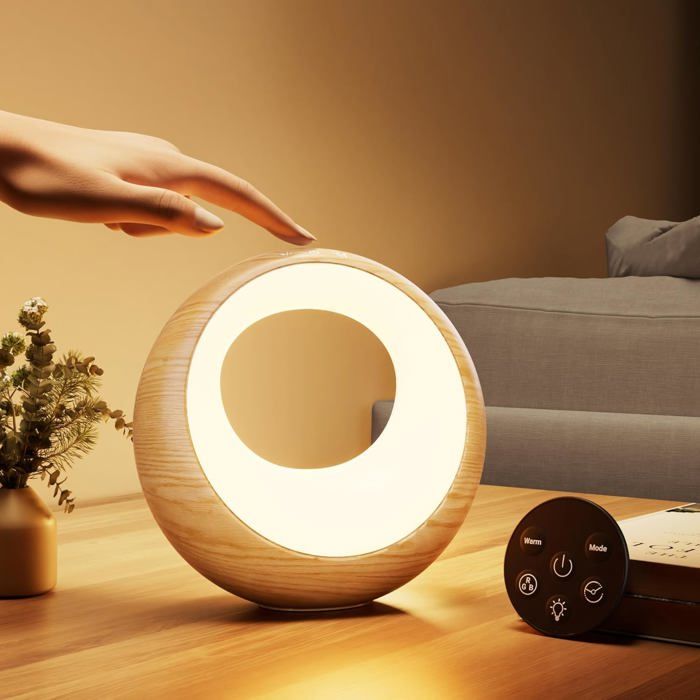Lampe De Chevet Tactile À Intensité Variable Et Rechargeable Par Usb Avec Couleurs Rvb Et 9 Modes Lampe De Table Led Sans Fil Avec