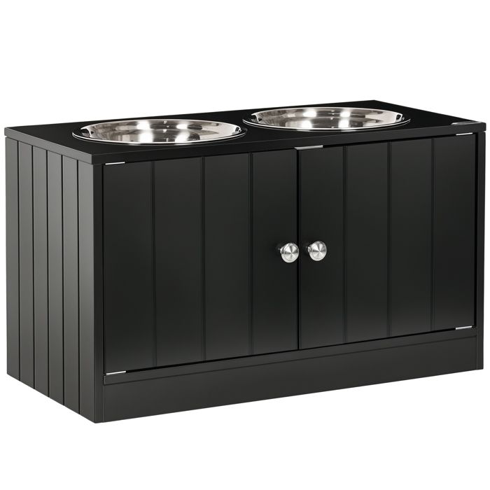 Gamelles amovibles porte-gamelles surélevé double 2 bols inox 2L pour chien et chat