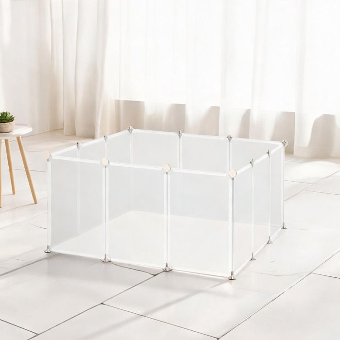 Accessoire De Cage Abri Petit Animal en Résine Blanc 105 x 105 x 45 cm