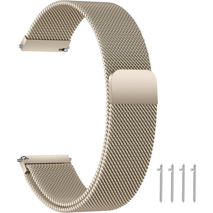 Bracelet de Montre en Acier Inoxydable Maille Métallique Magnétique Réglable à Dégagement Rapide pour Homme et Femme 14–24 mm