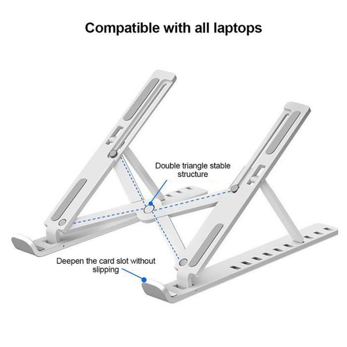 Blanc - Support pliable en Aluminium pour ordinateur Portable, pour MacBook  Air Pro, Ipad - Cdiscount Informatique