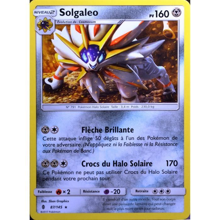 Carte Pokemon 87 145 Solgaleo 160 Pv Sl2 Soleil Et Lune Gardiens Ascendants Neuf Fr Cdiscount Jeux Jouets