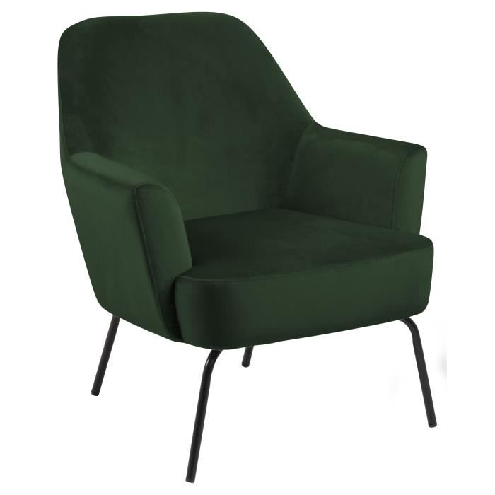 Fauteuil en velours - Melissa - Blanc Fauteuil en velours - Melissa - Blanc