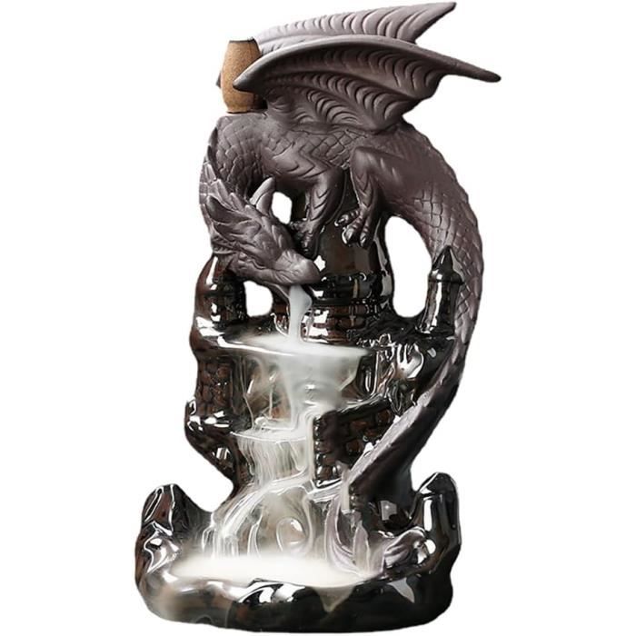 Figure de Brûleur D'Encens Boule de Neige de Fumer Avec Ski Blanc Bxhxt