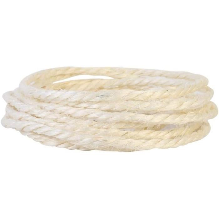 SGAVAHSG Corde en sisal pour réparation d'arbre à Chat de 10 m, 6 mm de diamètre, Corde en sisal Naturel pour griffoir, Remplacement ou récupération griffoir à Chat