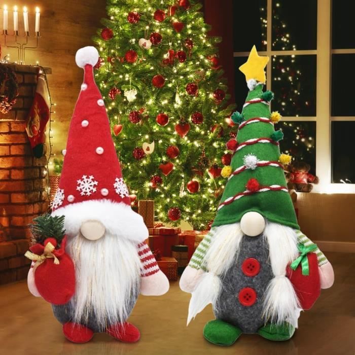 com-four® 3X lutins de Noël pour décorations de Noël, Figurines d'hiver  comme Objets de décoration, décorations de Table Mignonnes ou comme  décorations de Chambre (3 pièces - Gris Rouge Noir) : 