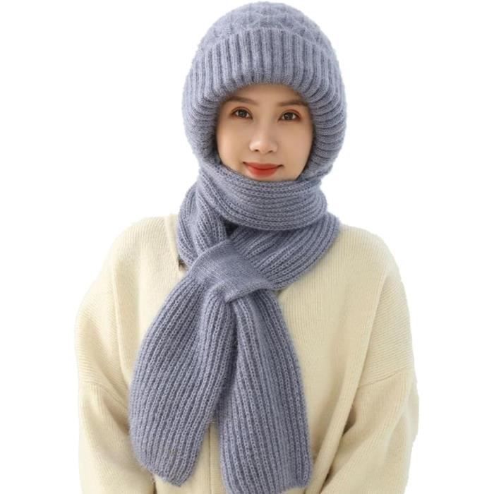 Écharpe Coupe-Vent Avec Protection Auditive Intégrée, Bonnet Tricoté Élastique Chaud Pour Femme, Écharpe D'Hiver À Capuche[u1536]