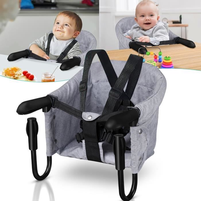 Ikodm Siège de table bébé 6-36 mois Rehausseur de siège Chaise bébé Siège bébé pliable Booster pour tables de 2-8cm d'épaisseur