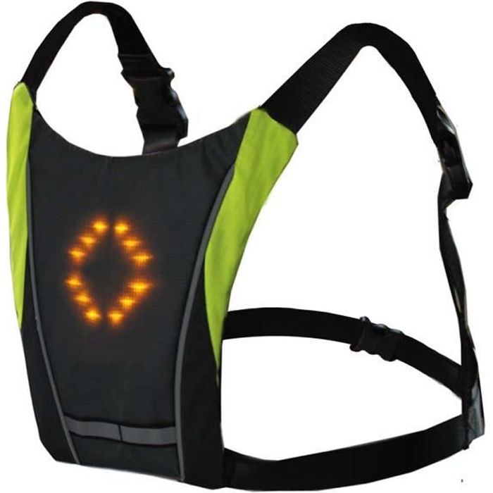 48 led dossard gilet clignotants - bretelles ajustables - télécommande sans-fil pour cycliste velo moto joggeur marcheur sac ecole