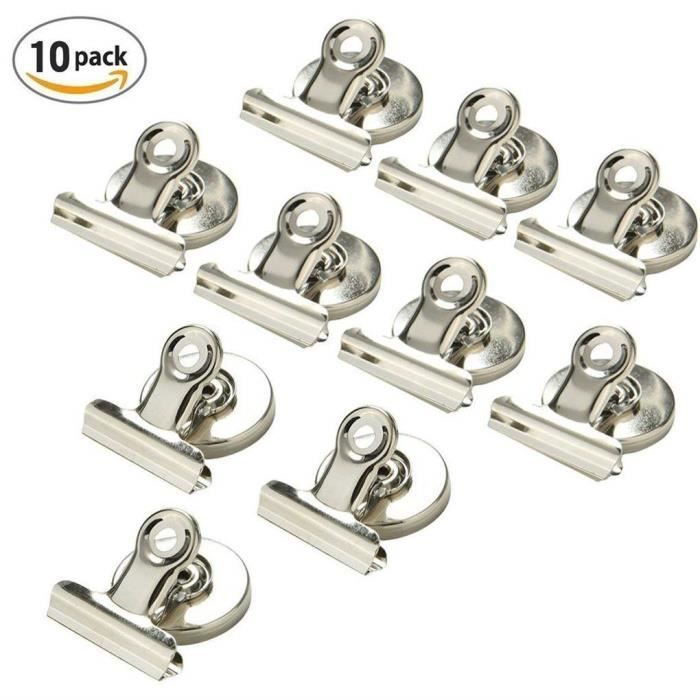 10 Pièces Pince Aimantée, Clips Pince en Aimant Métal Pinces Aimant Frigo  Clips Magnétiques Pince Aimant Pinces à Dessin pour Tableau Blanc,  Réfrigérateur, Bureau