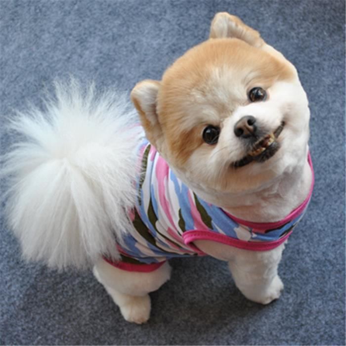 Chiot Mignon De Chien Dété Pour Animaux Camouflage Gilet Shirt Petit Chien Vêtements Pour Animaux Gilet Appar At Hu2111